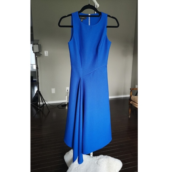 Ted Baker Royal Blue Asymmetrical Dress - Picture 2 of 9